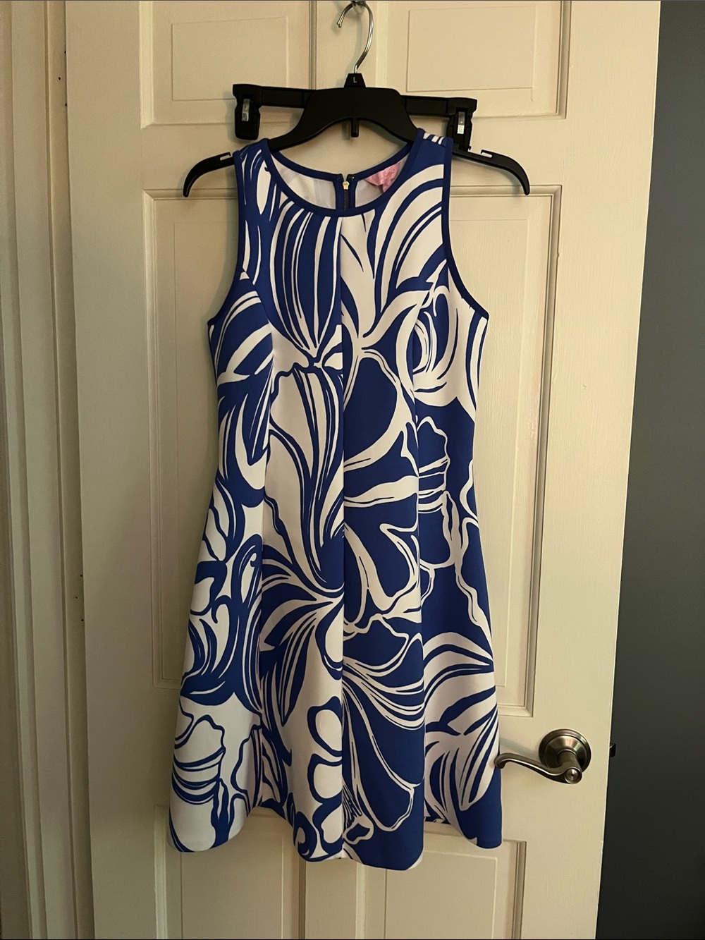 Lily Pulitzer blue and White Floral A-Line Dress